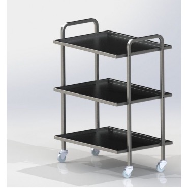 Виталия СИП3 НС - столик передвижной инструментальный, 3 полки из нержавеющей стали